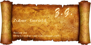 Zuber Gerold névjegykártya